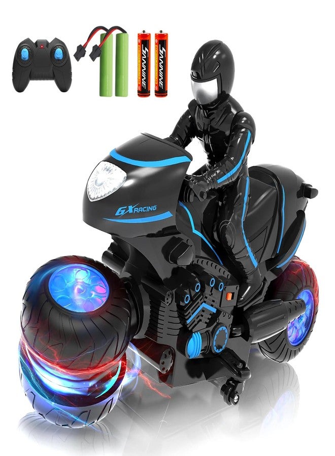 Tecnock RC Motorcycle, Remote Control Motorcycle with LED Lights, RC Car Dirt Bike Toy, 360° Spins and Flips, Rechargeable Batteries, Gift for Boys Ages 5-7, 8-12 - Image 1