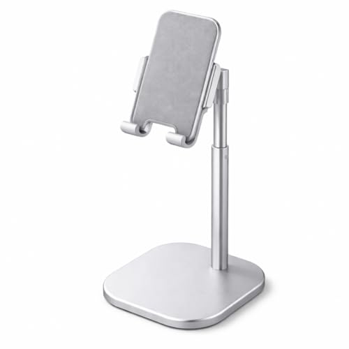 Mizi Cell Phone Stand - Adjustable Angle & Height Desk Phone Holder Dock Compatible with iPhone 17/16/15 Pro Max, Samsung Galaxy, iPad, Switch & All Smartphones (3.5–10 Inch) - White - Image 1