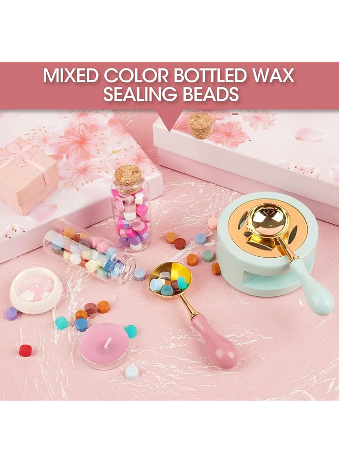 erorex Wax Seal Stamp Kit Wax Seal Beads With Wax Seal Stamp Sealing Wax Warmer Wax Seal Metallic Pen Wax Seal Kit With Gift Box Birthday Gift And Decoration For Girls Purple - Image 5