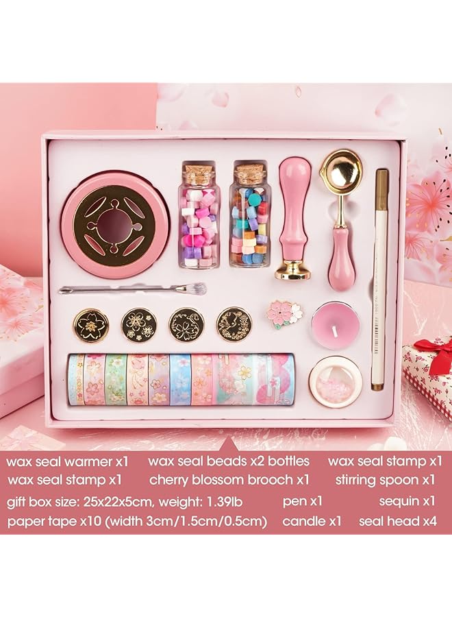 erorex Wax Seal Stamp Kit Wax Seal Beads With Wax Seal Stamp Sealing Wax Warmer Wax Seal Metallic Pen Wax Seal Kit With Gift Box Birthday Gift And Decoration For Girls Purple - Image 2