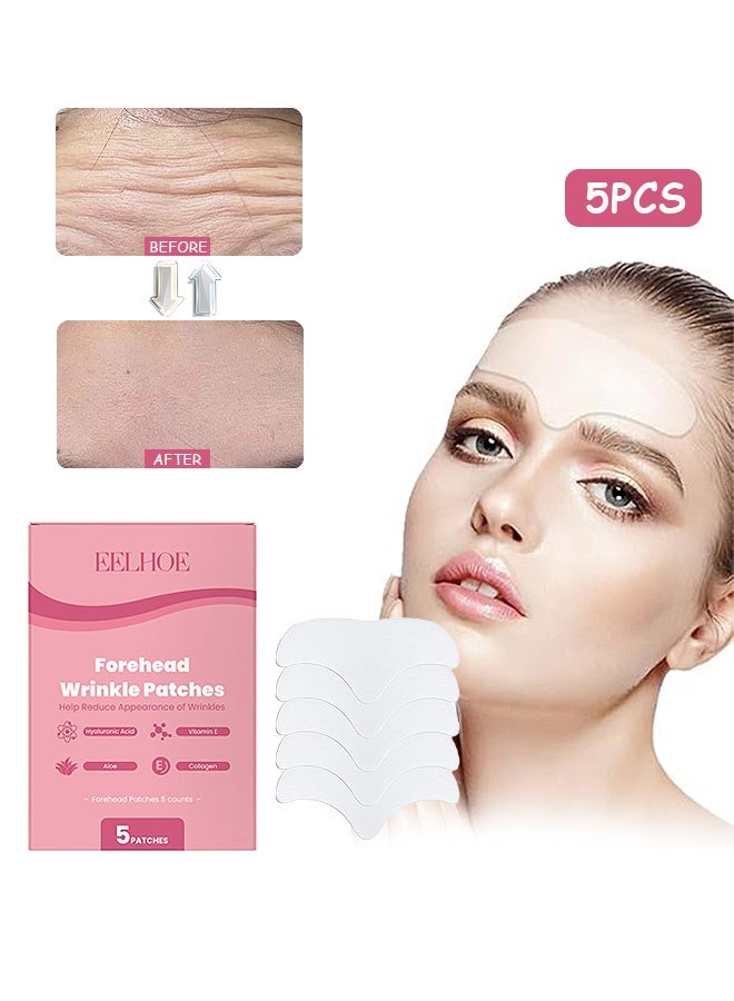 إيلهو لاصقات تجاعيد الجبهة، لاصقات الوجه المضادة للتجاعيد للخطوط الدقيقة، حشو التجاعيد الليلي وعلاج الخطوط العميقة بشريط وجه للاستخدام مرة واحدة للحصول على مظهر شبابي وأكثر تماسكًا ونعومة - Image 1