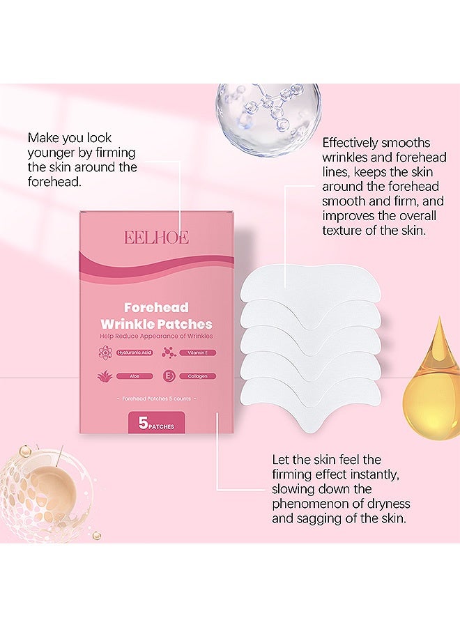 إيلهو لاصقات تجاعيد الجبهة، لاصقات الوجه المضادة للتجاعيد للخطوط الدقيقة، حشو التجاعيد الليلي وعلاج الخطوط العميقة بشريط وجه للاستخدام مرة واحدة للحصول على مظهر شبابي وأكثر تماسكًا ونعومة - Image 3