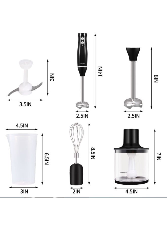 آر إف خلاط RAF اليدوي R.278، أداة أساسية في المطبخ، مصمم لإتقان الطهي. بفضل محركه القوي بقوة 800 واط وإعدادات سرعتين (13000-15000 دورة في الدقيقة)، يضمن هذا الخلاط اليدوي خلطًا فعالًا للشوربات والعصائر وهريس الخضار والعصائر المخفوقة. - Image 3