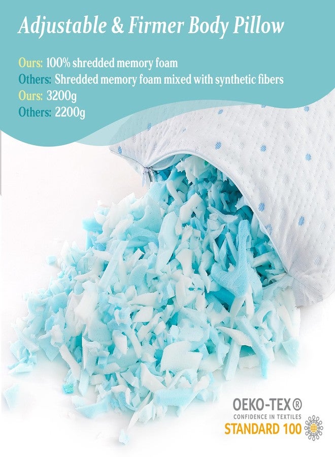 Dreamood Cooling Body Pillow Firmer 3200g 100% Shredded Memory Foam Body Pillows for Adults Side Sleeper Pregnancy Full Body Pillow 20x54 inch Adjustable with Washable Cover - Image 3