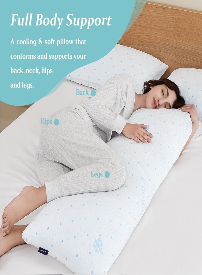 Dreamood Cooling Body Pillow Firmer 3200g 100% Shredded Memory Foam Body Pillows for Adults Side Sleeper Pregnancy Full Body Pillow 20x54 inch Adjustable with Washable Cover - Image 2