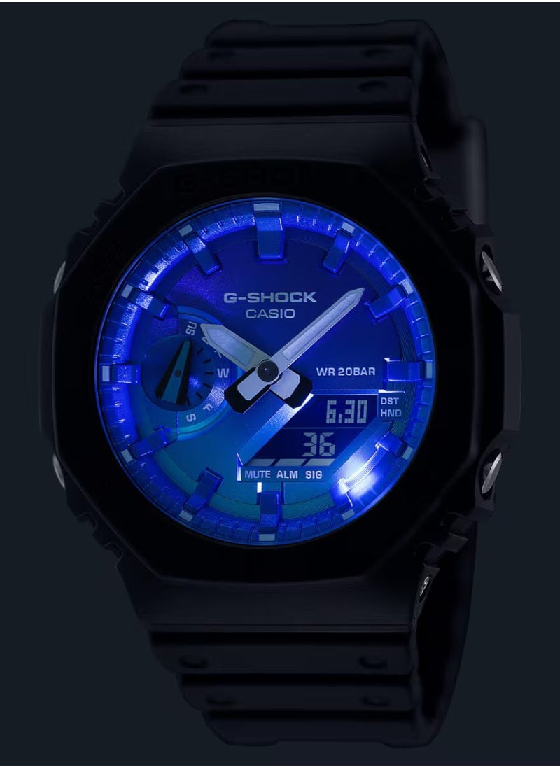 G-SHOCK Men's Analog-Digital Watch vivid BLUE - GA-2100FL-1ADR  - Image 3
