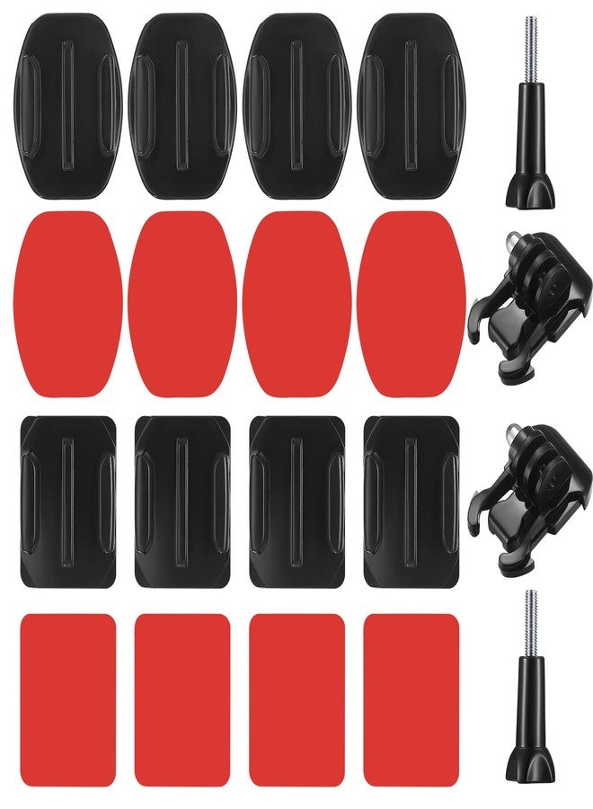 Fulushouxi 20 Sets Compatible with GoPro Adhesive Pads and GoPro Mounts Accessories, Flat Curved Adhesive Mount, Helmet Mounts Compatible with GoPro Hero Session/4/3/3+/2 Action Camera - Image 1