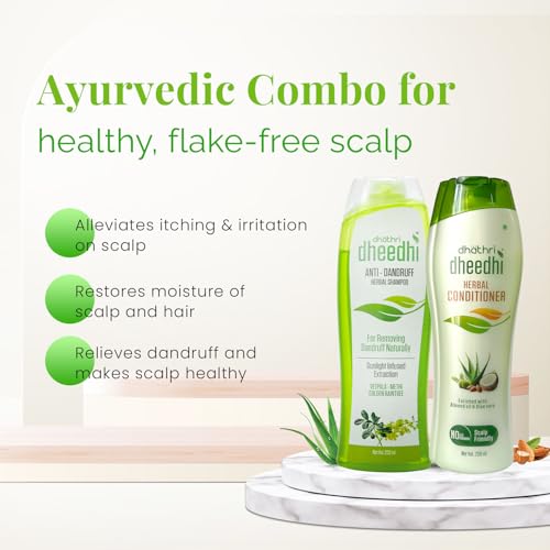 Dhathri Dheedhi Dandruff Treatment Combo | Ayurvedic Hair Conditioner for Dandruff | Herbal Shampoo for Dandruff and Dry Hair | Hair Conditioner for Dry Frizzy Hair | 200ml Each - Image 3
