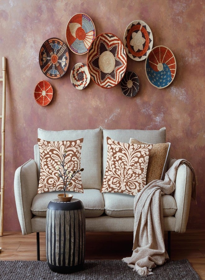 SPBL&L Mexican Pillow Covers 18x18, Mexican Home Decor,Talavera Decor, Mexican Gifts for Women, Spanish Style Terracotta Burnt Orange Throw Pillow Covers, Set of 2 - Image 2