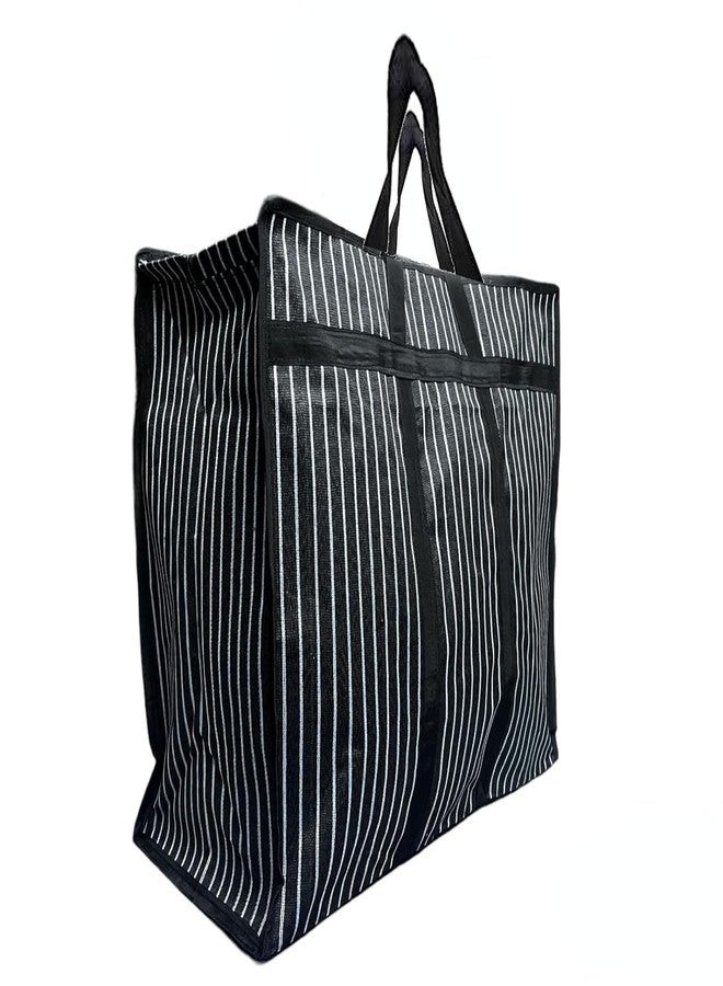 MARQUEONN® Multipurpose Large Big Heavy Duty Toy Clothes Files Picnic Shopping Storage Organizer Grocery Vegetable Canvas Reusable Shopper Bag with Strong Handles and Base with Zip (Pack of 1) - Image 1