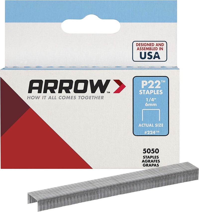 Arrow Fastener Arrow 224 Heavy Duty P22 Staples for Use with Plier-Type Paper and Bag Staplers in Restaurants, Offices, Classrooms, 5050-Pack, 1/4-Inch Leg Length, 7/16-Inch Crown Width - Image 1