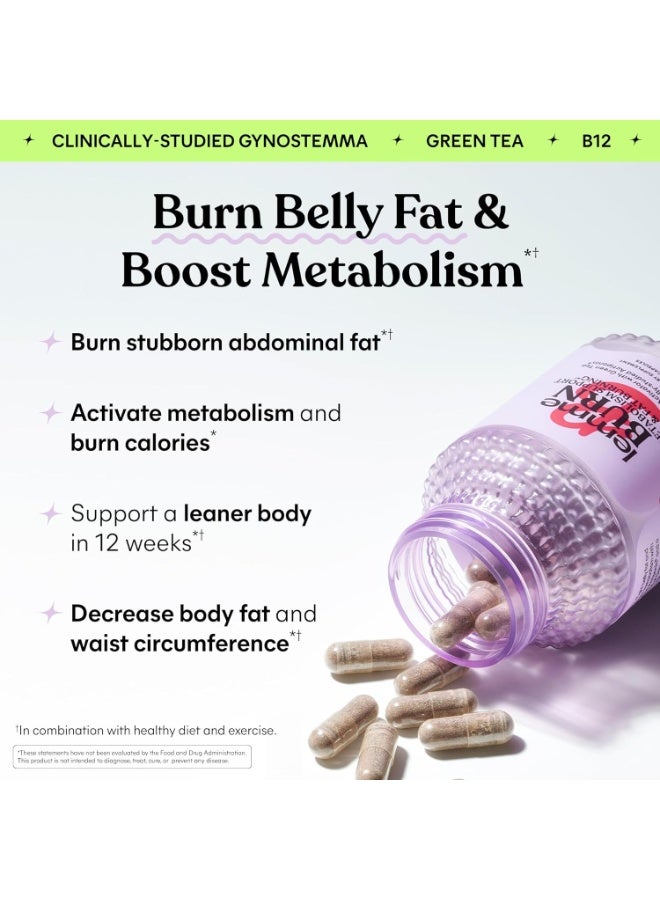 ليمي  ليممي برن - مكمل يحفز الأيض وحرق دهون البطن + تنشيط AMPK للرجال والنساء مع مكونات مدروسة علميًا مثل أكتيفونين جينوسيتما، مستخلص الشاي الأخضر، وفيتامينات B6 وB12 - خالي من الغلوتين، 60 كبسولة - Image 2
