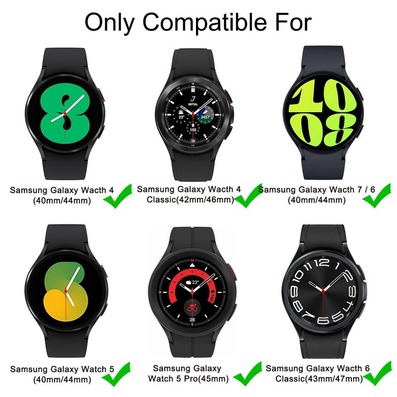 AK 4Pack Bands Compatible with Samsung Galaxy Watch 7 40mm 44mm, 20mm Soft Silicone No Gap Sport Band Replacement Strap for Galaxy Watch 7 6 5 4 FE Band Women Men (4Pack A) - Image 2