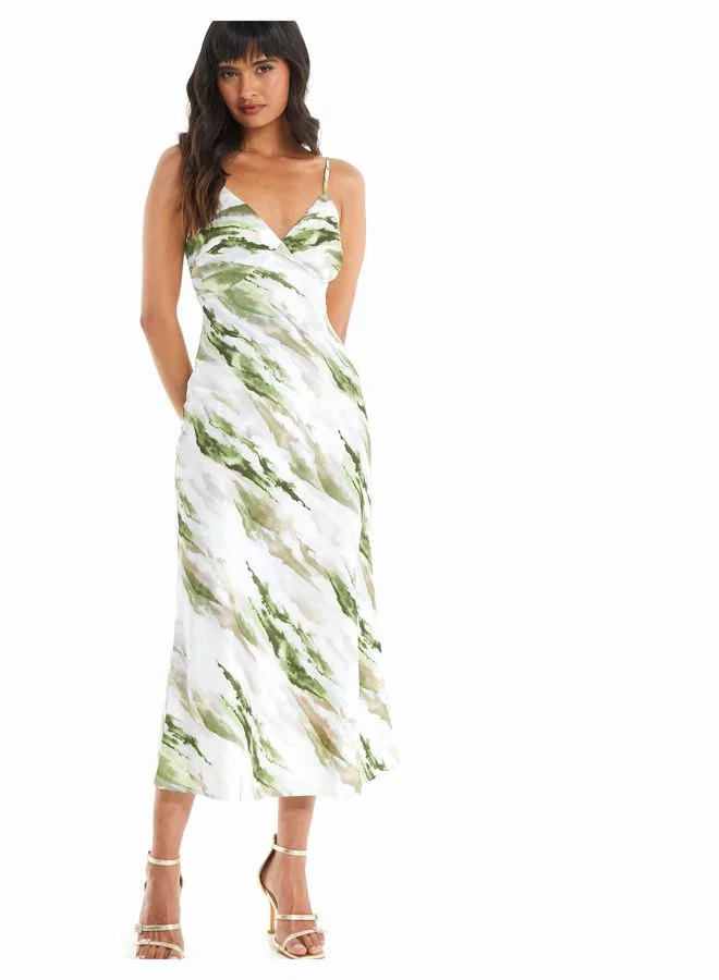 QUIZ Strappy Printed Dress