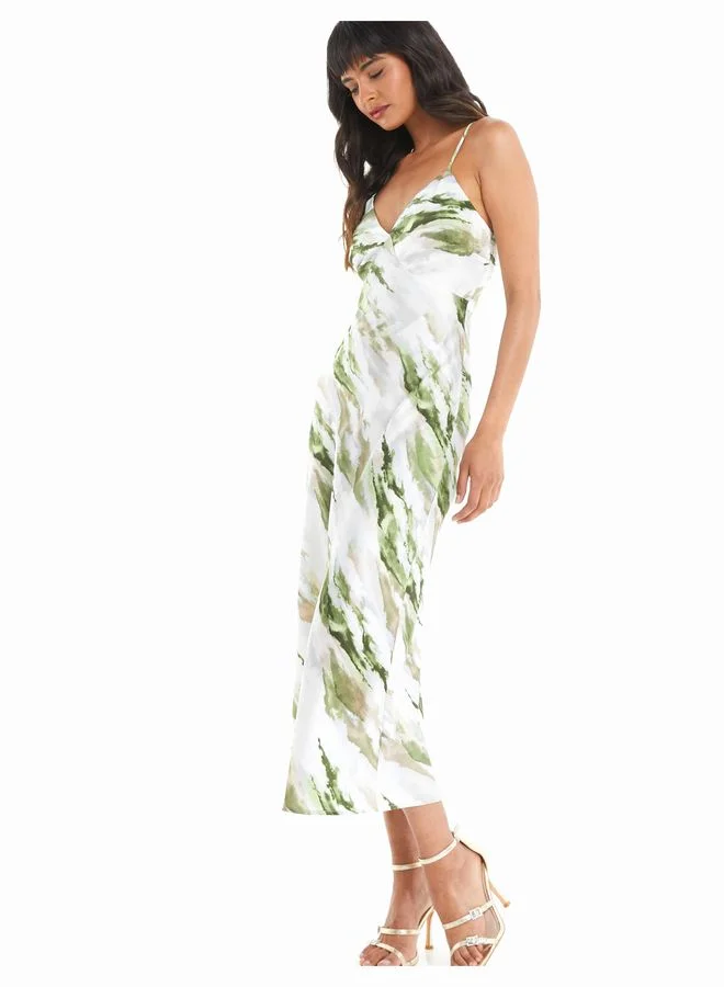 QUIZ Strappy Printed Dress