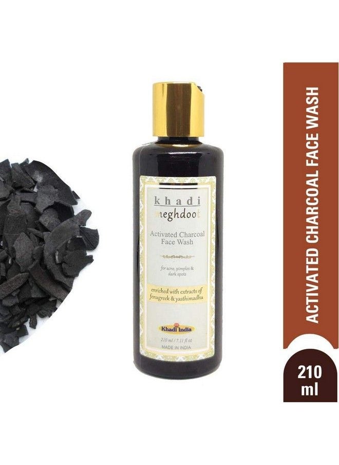 KHADI MEGHDOOT Activated Charcoal Face Wash 210Ml For Acne Pimples & Dark Spots  - Image 4
