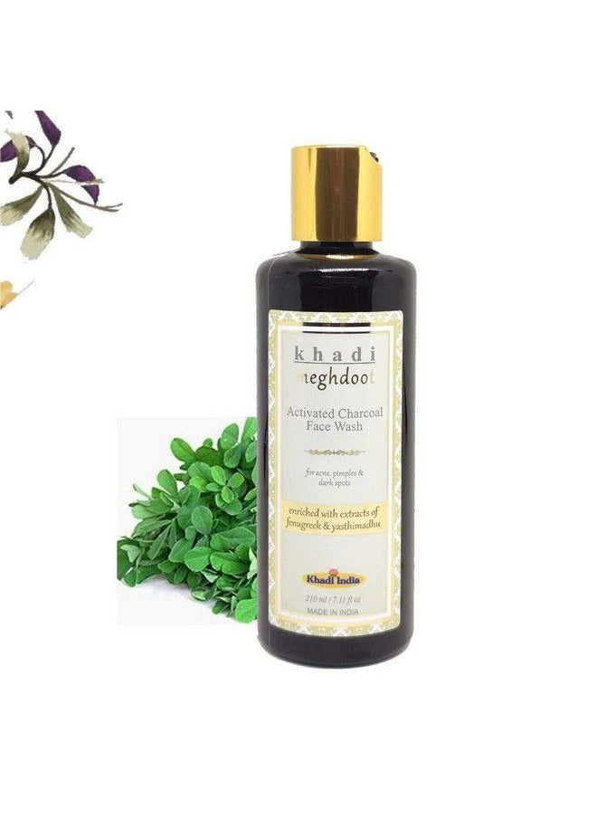 KHADI MEGHDOOT Activated Charcoal Face Wash 210Ml For Acne Pimples & Dark Spots  - Image 2