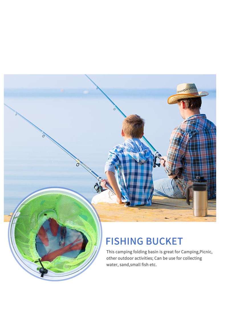 Excefore - Collapsible Camping Fishing Bucket, Portable Folding Bucket, 11L (2.9 Gallons) Durable Pop Up Water Bucket, with Net and Rope, for Car Washing, Fishing,Boating or Other Outdoor Activities - Image 1