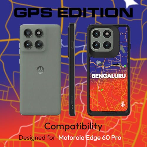 KAPAVER GPS Edition Back Cover Case Compatible with MagSafe, Magnetic Case for Motorola Edge 60 Pro (PC+TPU) (Bengaluru-Black) - Image 2