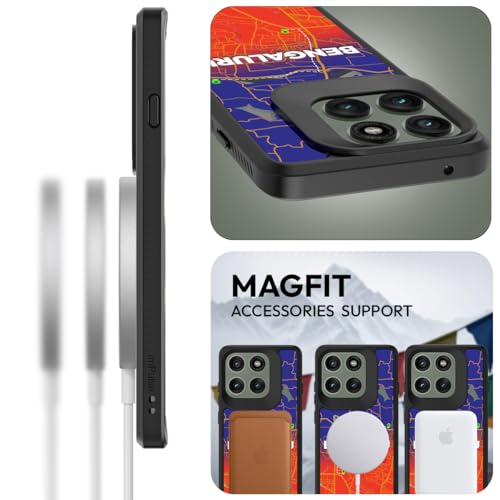 KAPAVER GPS Edition Back Cover Case Compatible with MagSafe, Magnetic Case for Motorola Edge 60 Pro (PC+TPU) (Bengaluru-Black) - Image 3