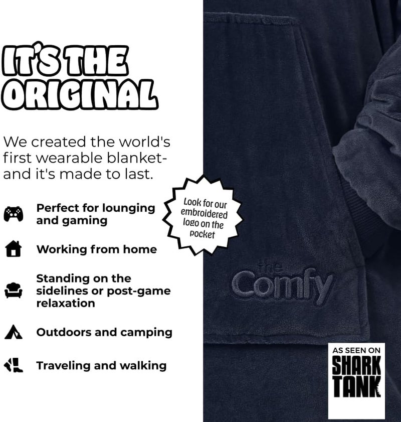 THECOMFY Original | Sherpa Lined Microfiber Fleece Wearable Blanket, Oversized Design with Hood and Pocket from Shark Tank - Image 2