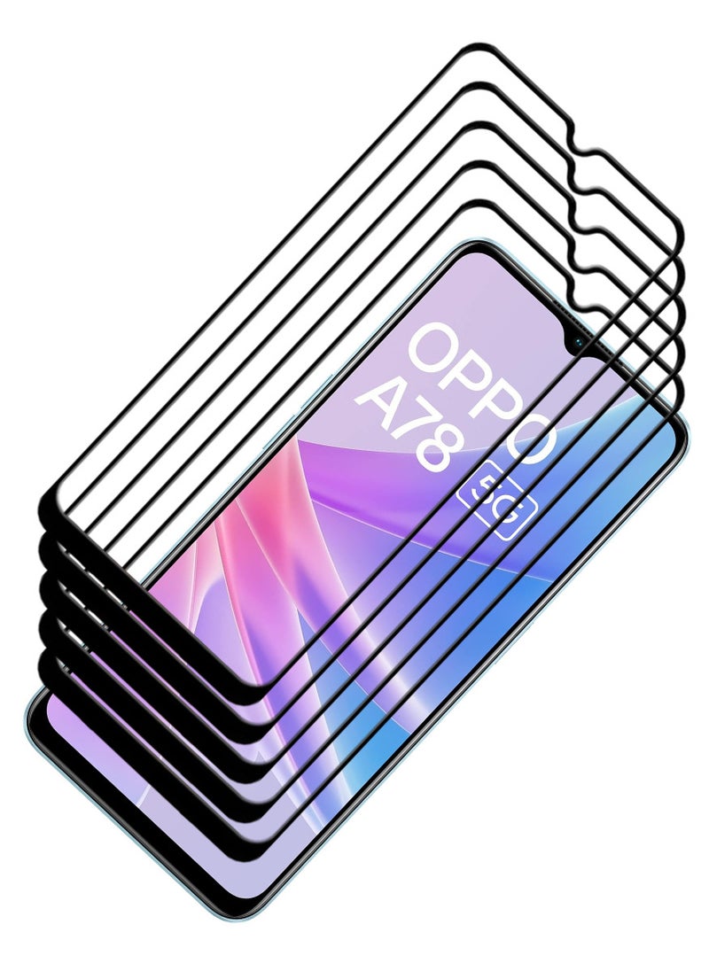 ACLIX 5 Pieces Antistatic ESD Dustproof Premium Quality High Definition Tempered Glass Screen Protector Designed For Oppo A78 - Image 1