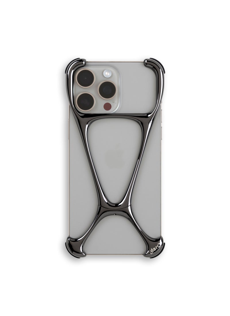 darc iPhone 15 Pro Max Slim and Lightweight Stainless Steel Case in Bright Black Color  - Image 1