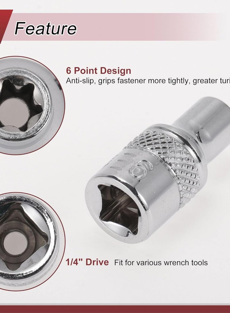 GGOOT Impact Socket 25mm for Car Motorcycle Dirtbike Repair Hardware Tool CR-V Silver Tone Durable 6 Point 7mm 1/4 Inch Drive  - Image 5