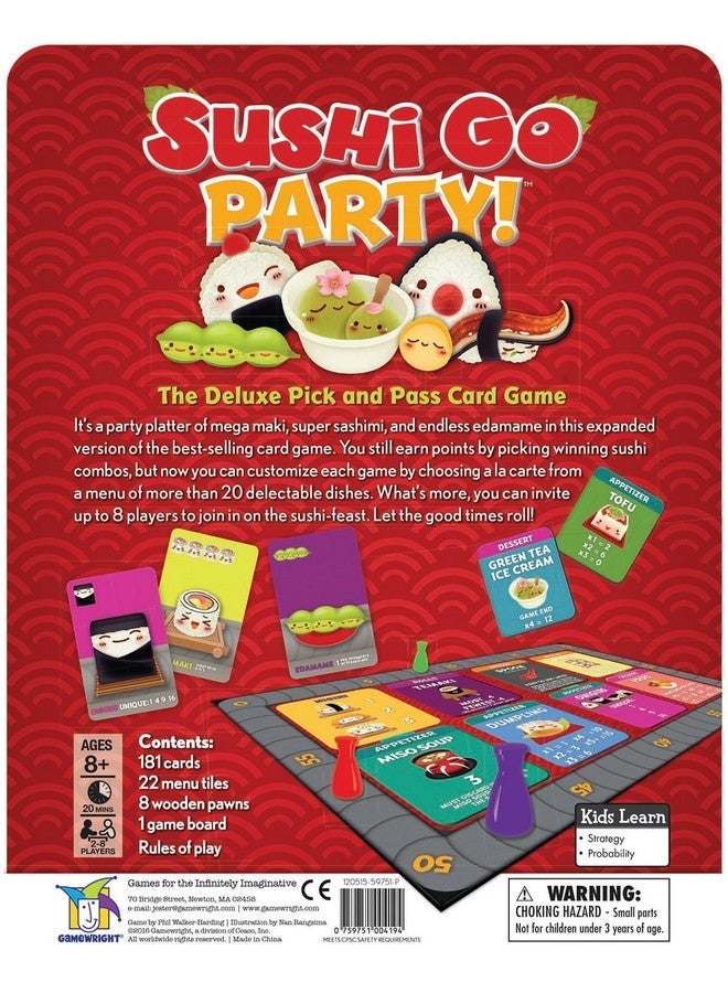 Gamewright Sushi Go Party! - The Deluxe Pick & Pass Card Game by , Multicolored - Image 3