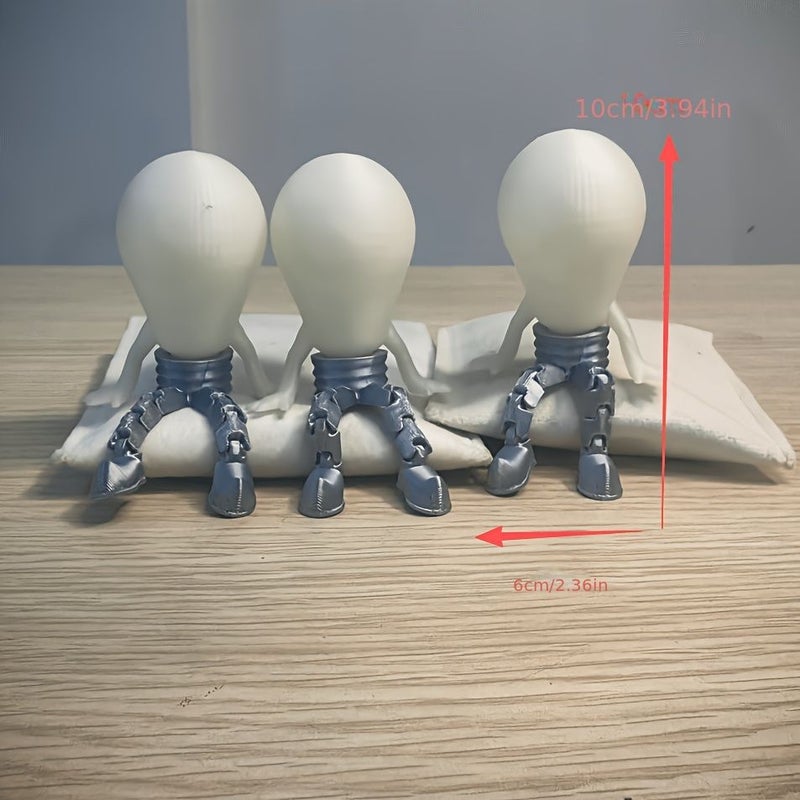 3 Pcs Green Luminous Bulb Statues Handcrafted Plastic Night Light Desk Decor Glow in The Dark Suitable For Adults Shelf Tabletop Stand Decoration Ideal Gift - Image 3