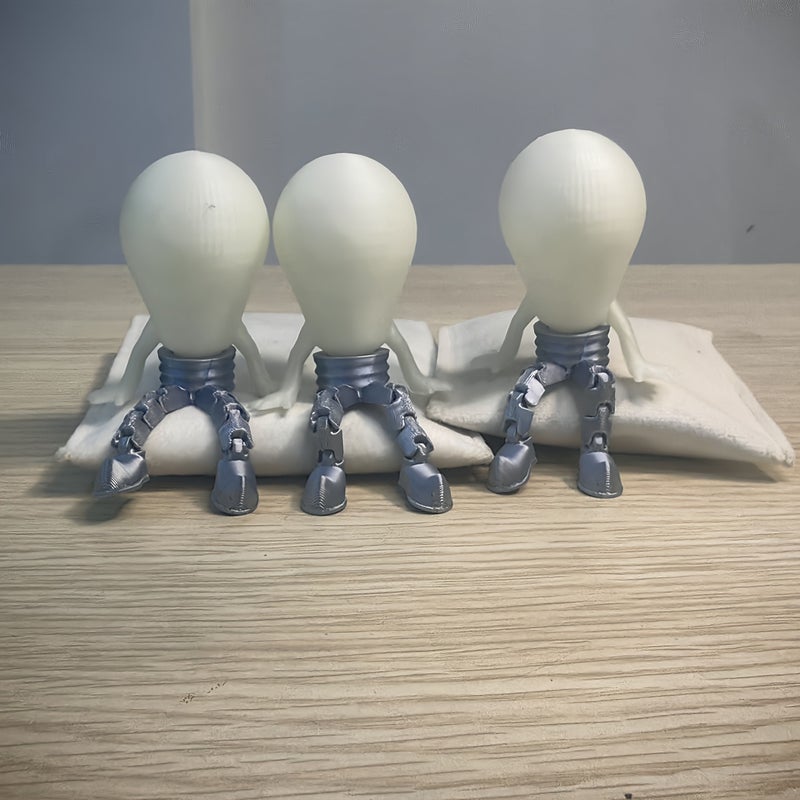 3 Pcs Green Luminous Bulb Statues Handcrafted Plastic Night Light Desk Decor Glow in The Dark Suitable For Adults Shelf Tabletop Stand Decoration Ideal Gift - Image 5