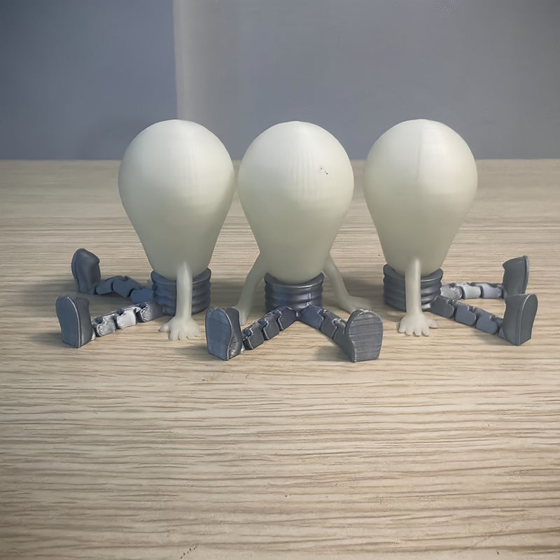 3 Pcs Green Luminous Bulb Statues Handcrafted Plastic Night Light Desk Decor Glow in The Dark Suitable For Adults Shelf Tabletop Stand Decoration Ideal Gift - Image 4