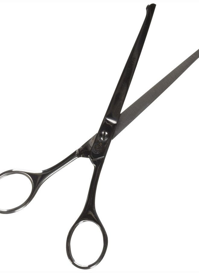 Mars Coat King - Mars Professional Stainless Steel Curved Ball-Tip Hair Scissors, Microserrated, 6.5" Length - Image 1
