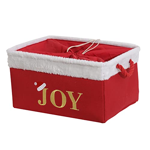 INough Christmas Basket Large Empty Christmas Baskets Red Christmas Gift Baskets with Handles Holiday Storage for Gifts Holiday Christmas Decor for BabyKidsNursery Room - Image 3