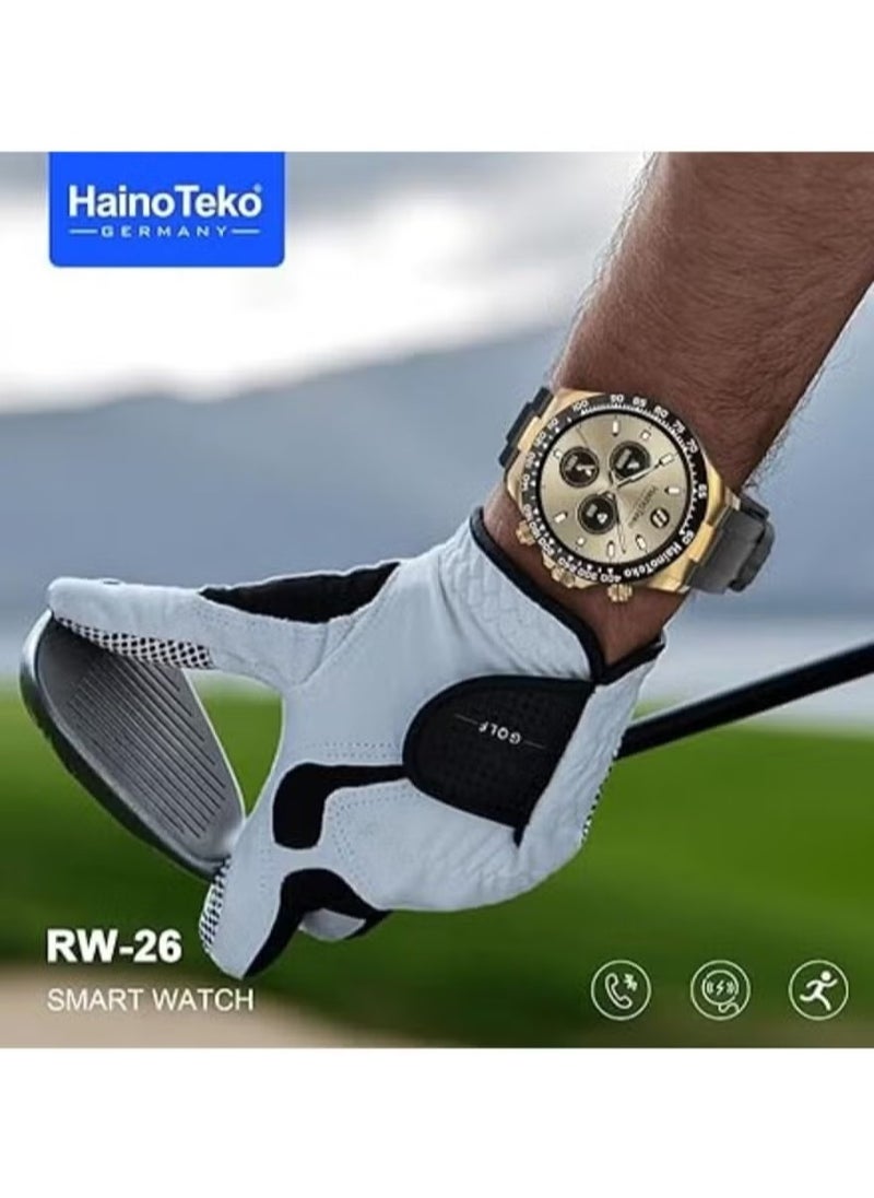 Haino Teko Germany RW-26 Smart Watch Gold – Elegant Gold Design, AMOLED Display, Fitness & Health Tracker, Bluetooth Connectivity, Waterproof, Stylish & Durable for Men & Women  - Image 2