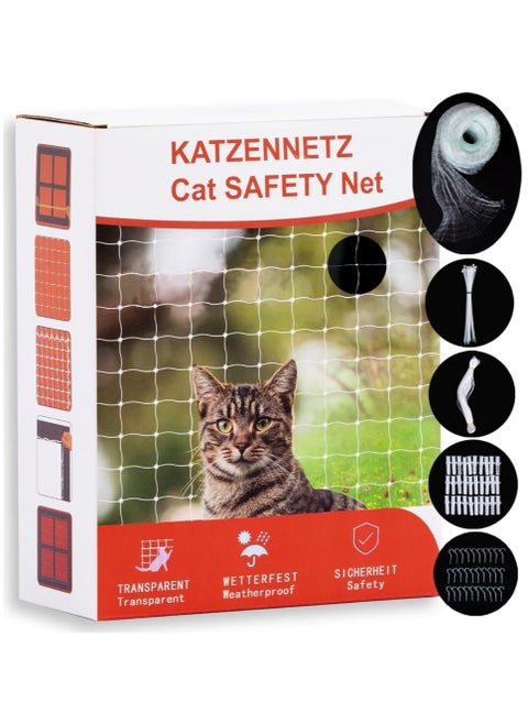 Cat Safety Net Cat Net Balcony Protection Net Dog Fence Nets Transparent Nylon Pet Safety Mesh Fence Anti-Fall Protective Netting for Balcony Window Stairs