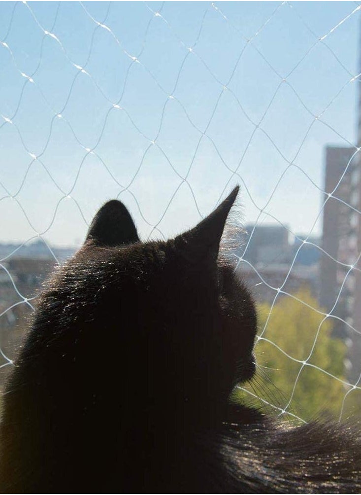 URbazaar - Cat Safety Net Cat Net Balcony Protection Net Dog Fence Nets Transparent Nylon Pet Safety Mesh Fence Anti-Fall Protective Netting for Balcony Window Stairs - Image 1