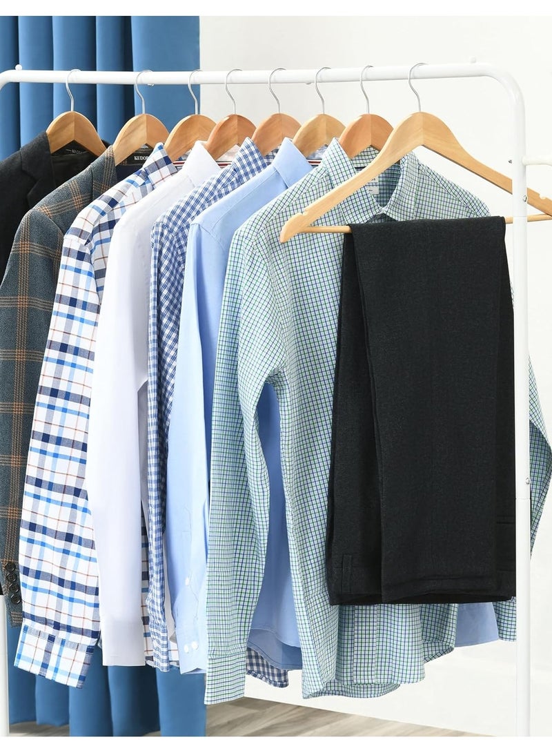 CityRiya-Long Wooden Hangers 20 Pack Durable & Slim Coat Hanger Suit Hangers Heavy Duty Robe Hangers with 360-Degree Rotatable Hook Wood Dress Hangers Clothes Hangers for Shirts, Jackets, Dress, Pant - Image 3