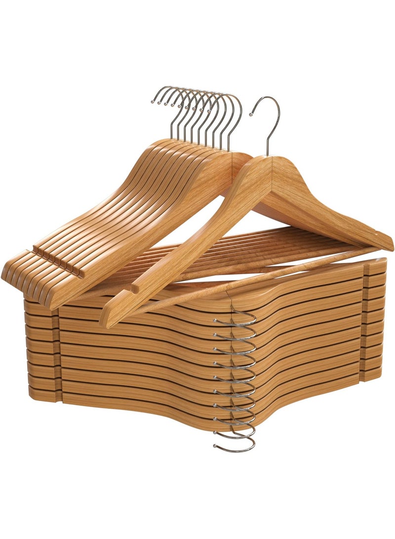 CityRiya-Long Wooden Hangers 20 Pack Durable & Slim Coat Hanger Suit Hangers Heavy Duty Robe Hangers with 360-Degree Rotatable Hook Wood Dress Hangers Clothes Hangers for Shirts, Jackets, Dress, Pant - Image 1