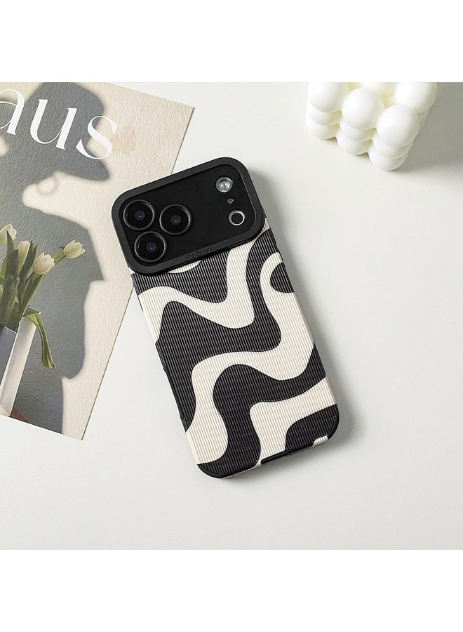 Wffo For iPhone 17 Pro Case - Cute Zebra Wave Pattern Design Case for Women Girls Soft TPU Bumper Anti-Scratch Shockproof Full Camera Protective Case Cover for iPhone 17 Pro - Black White - Image 4