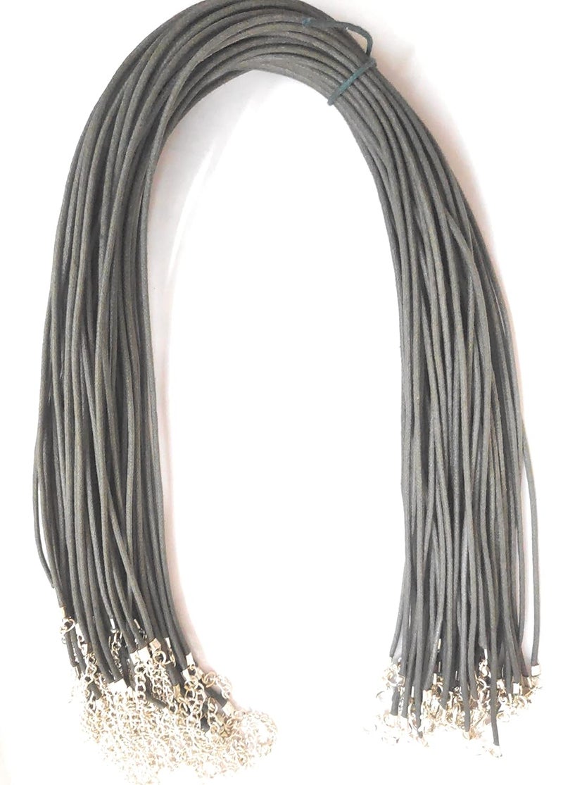SIJCM 50 Pcs Of Cotton Wax Cord Necklace Cord with Lobster Clasp for Jewelry Making with 2 Chain Extension End - Image 3