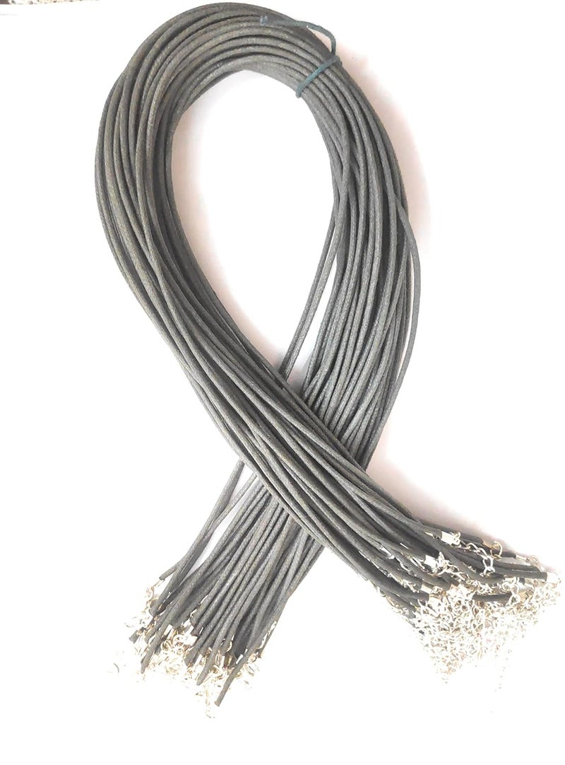 SIJCM 50 Pcs Of Cotton Wax Cord Necklace Cord with Lobster Clasp for Jewelry Making with 2 Chain Extension End - Image 2
