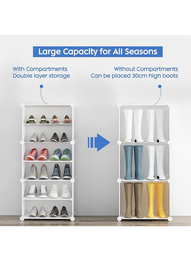 AYSIS Portable Shoe Rack for Home with Door,Adjustable Plastic Shoe Rack for Bedroom/Outdoor Waterproof,36 Pair Shoe Storage Organizer,Made of High-Density PP Frame for Stability (White) - Image 3