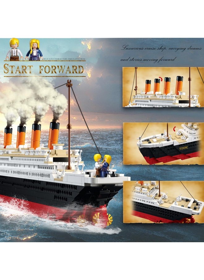 Sluban Sluban Titani Model Building Set, Ship Toys with 2 Major Minifigures, STEM Boat Set, Compatible with Lego Titanc Sets, Gift for Adults and Kids 6+, Ideal for Titanc Fans' Collection, 1012 PCS  - Image 3