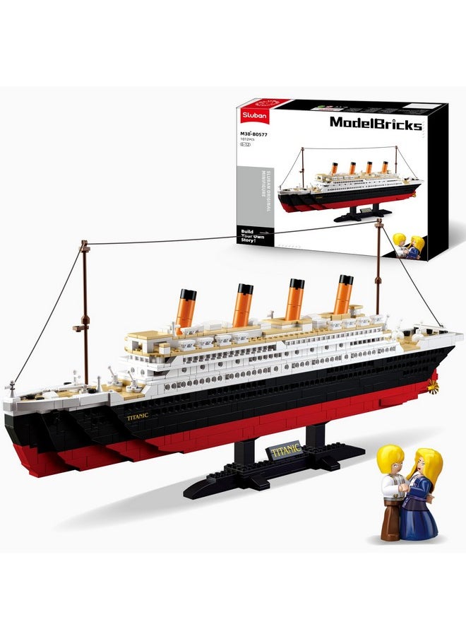 Sluban Sluban Titani Model Building Set, Ship Toys with 2 Major Minifigures, STEM Boat Set, Compatible with Lego Titanc Sets, Gift for Adults and Kids 6+, Ideal for Titanc Fans' Collection, 1012 PCS  - Image 1