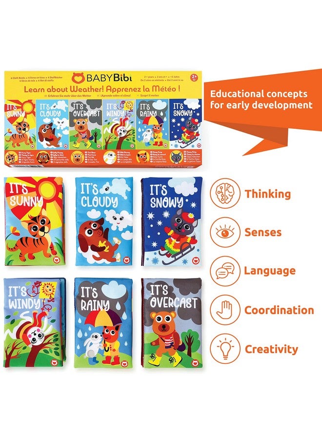 BabyBibi Cloth Books for Babies Weather Themed- Soft Baby Books Features Characters About Weather - Soft Baby Toys for Learning and Brain Development - Image 2