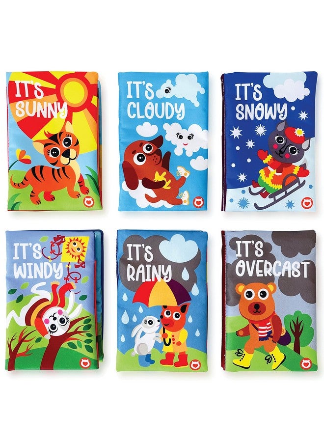 BabyBibi Cloth Books for Babies Weather Themed- Soft Baby Books Features Characters About Weather - Soft Baby Toys for Learning and Brain Development - Image 1