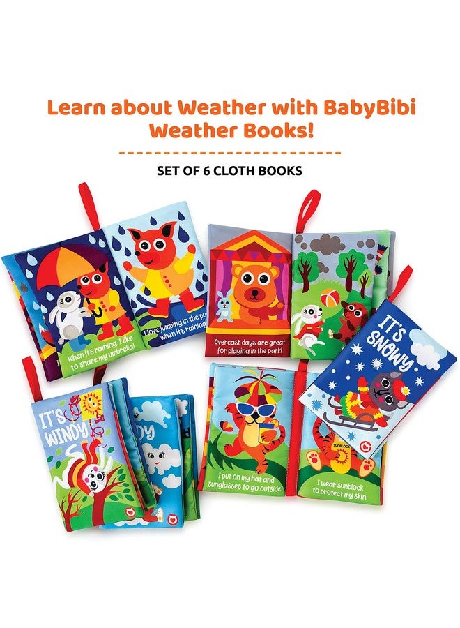BabyBibi Cloth Books for Babies Weather Themed- Soft Baby Books Features Characters About Weather - Soft Baby Toys for Learning and Brain Development - Image 3