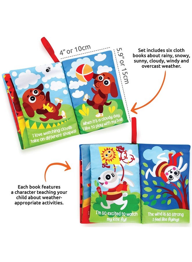 BabyBibi Cloth Books for Babies Weather Themed- Soft Baby Books Features Characters About Weather - Soft Baby Toys for Learning and Brain Development - Image 4