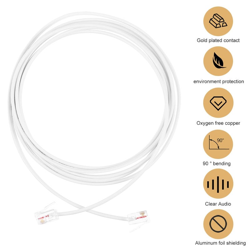 Connectable modular SHOWERORO Rj11 Telephone Line 2 Meters Flat Telephone Wire for Landline Phones Home Office Use White Budget friendly premium quality Compact design Assorted trendy color picks Ventilated design Safe silicone build Gulf market standard build All storage type compatible Compact trendy practical build Various color options Replaceable parts Batch consistent craftsmanship All usage compatible Coast & inland available Tiered purchase options Gulf climate upgraded quality Instant order available stock Tiered cost purchase alternatives Air & land transit compatible Solid anti-deform All budget friendly options Field test upgraded craftsmanship Trendy natural tone options Integrated local logistics Precision made - Image 4